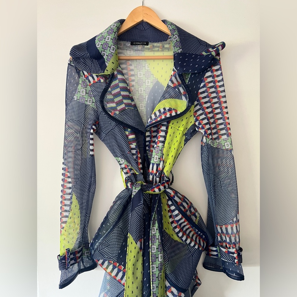 Colorful Geometric Patterned Wrap Dress